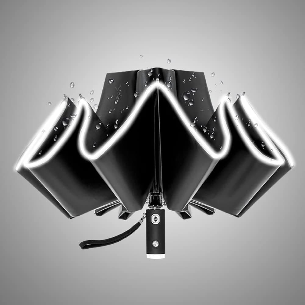 Automatyczny parasol odwracany – LED latarka, odblaskowa krawędź, 10 wzmocnionych żeber – idealny na deszcz i słońce